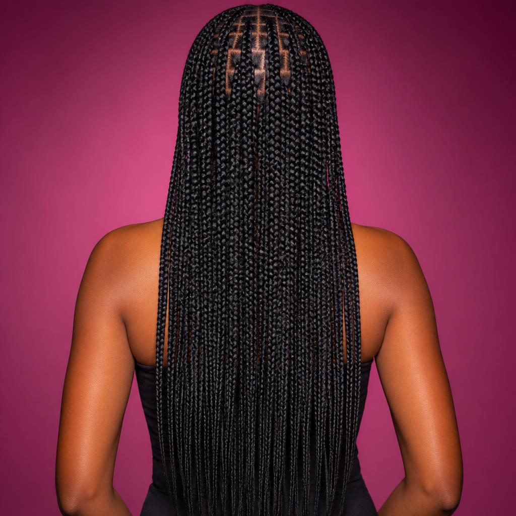 Long knotless braids