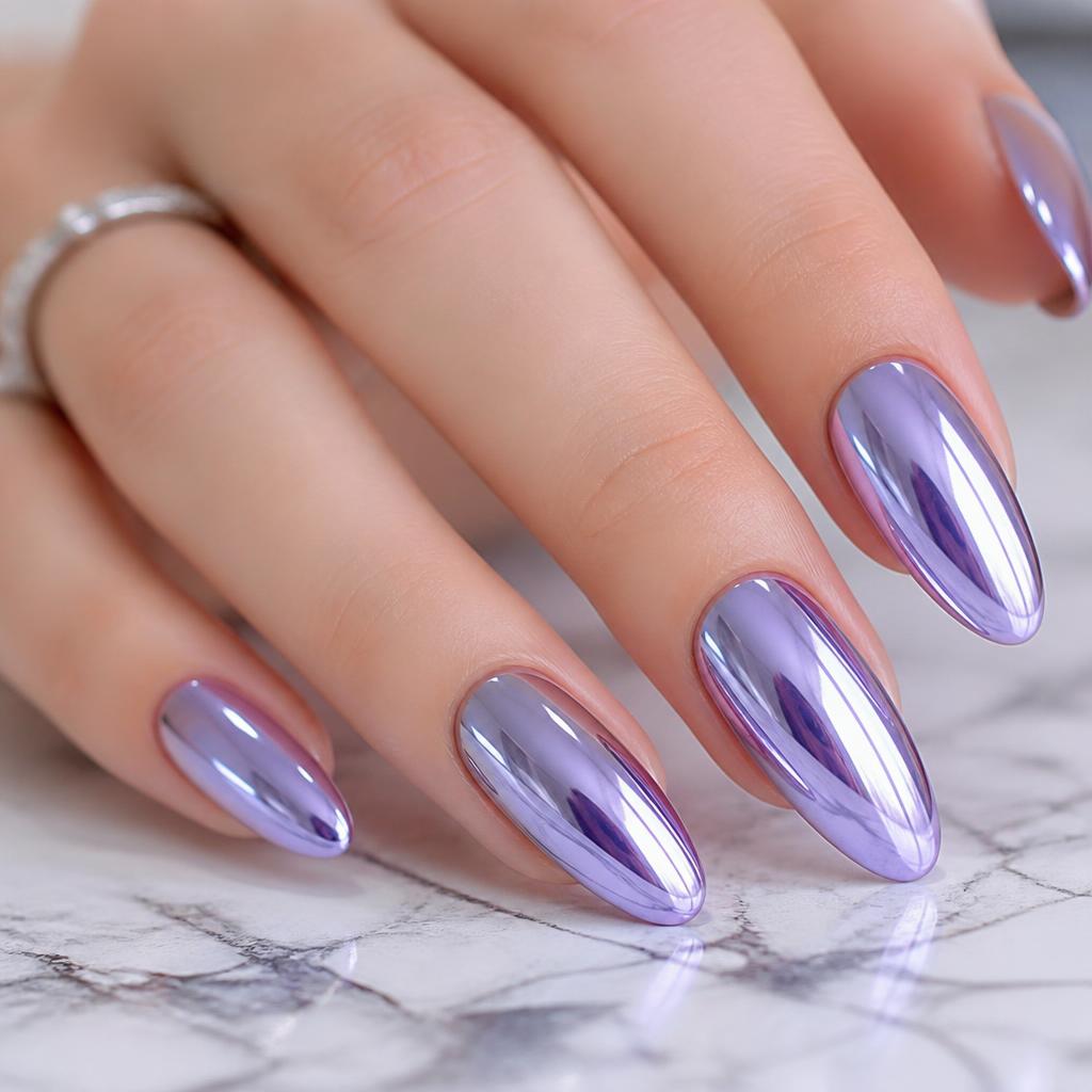 Chrome Nails at Pretty Salon in Providenciales