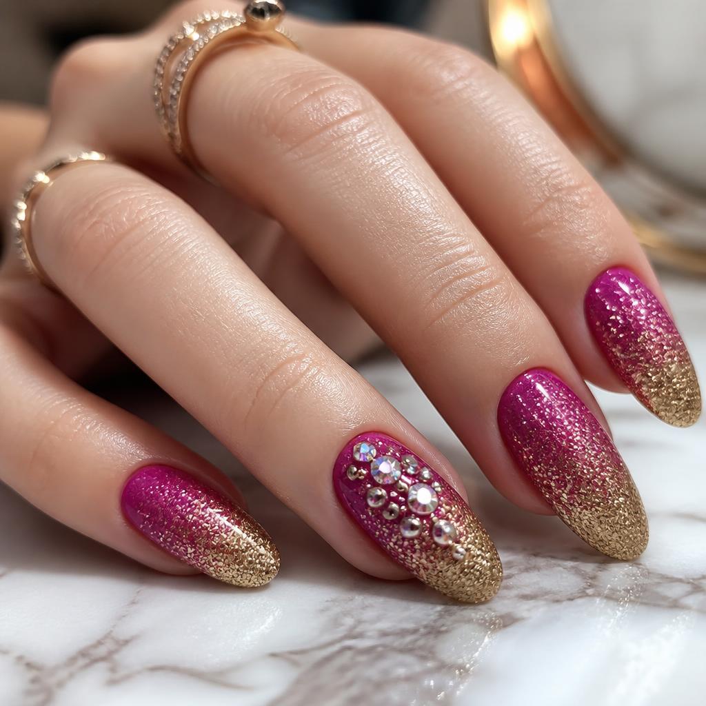 Glitter Nails at Pretty Salon in Providenciales